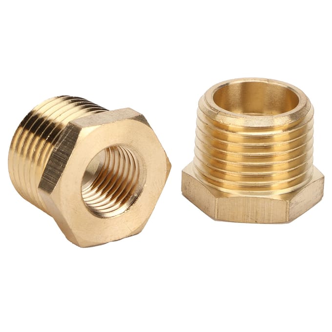 2 stuks Messing Zeskant Verloopbus 12 NPT Mannelijk naar 14 NPT Vrouwelijk Buis Slang Adapter Auto Accessoires