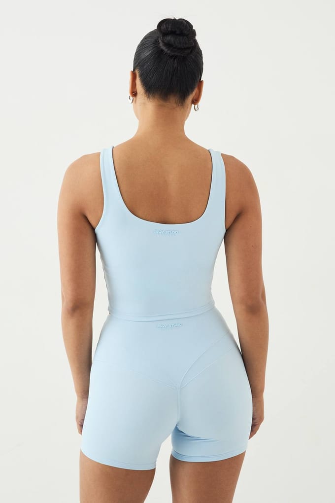 Dames Dsgn Studio Ultra Sculpt Naaddetail Fietsshort | Light Blue | Maat: XL