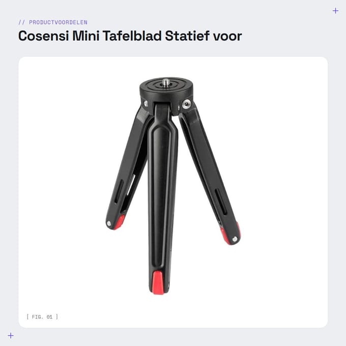 Dailygoods- Tafelblad Statief Lichtgewicht - Mini Statief - Compact - Aluminium - 10KG Draagvermogen - Verstelbaar - Camera Statief