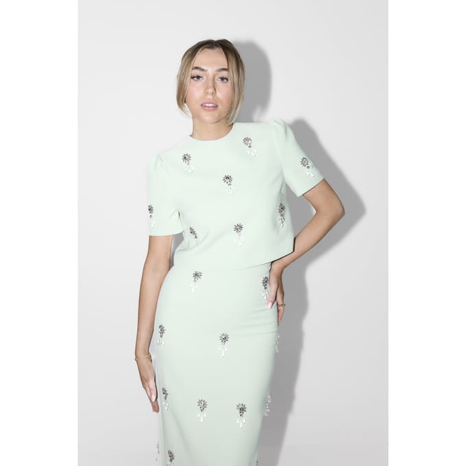 Odd Muse Crystal Tee Mint Maat: L | Blouses Outlet | Dames | Groen