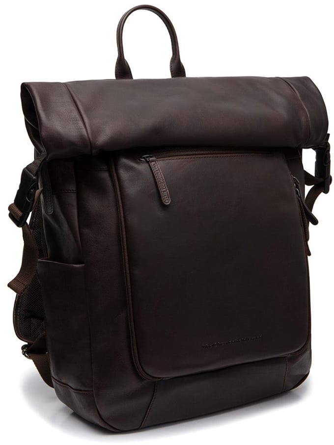 Chesterfield Remo Waxed Pull Up Rolltop Rugzak met 15" Laptopvak - Bruin