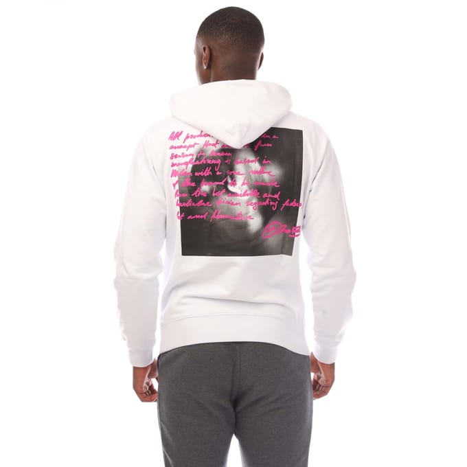 Off White Tornado Type Slim Hoodie voor heren in wit roze