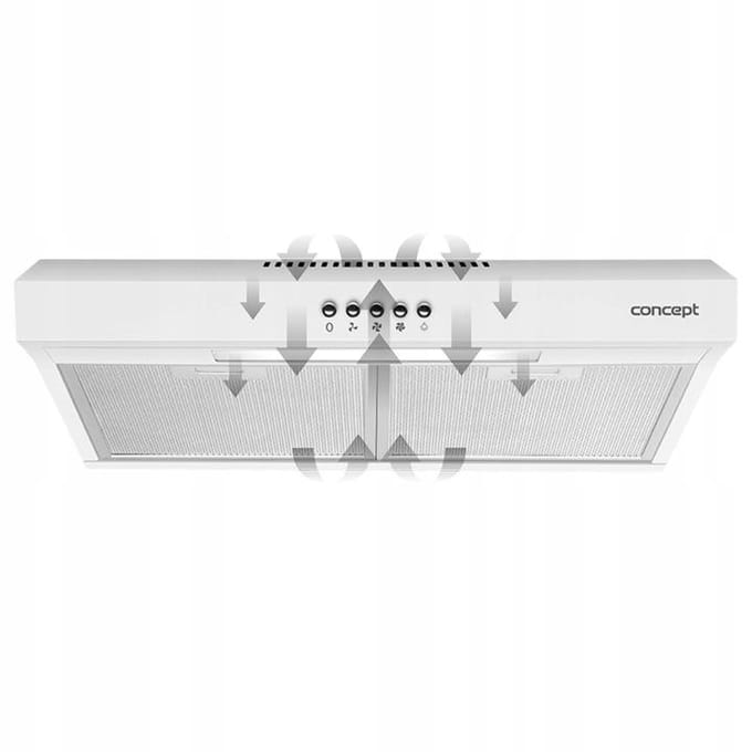 Concept OPP1250WH Afzuigkap Muurmontage Wit 136 m³/uur D