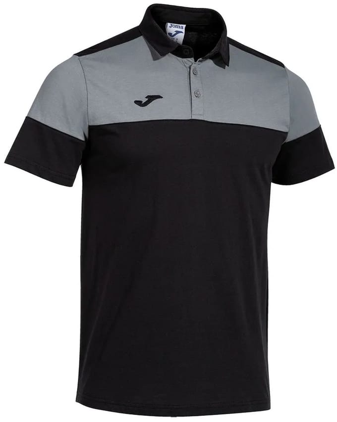 Joma Crew V Korte Mouw Poloshirt Zwart,Grijs XL Man