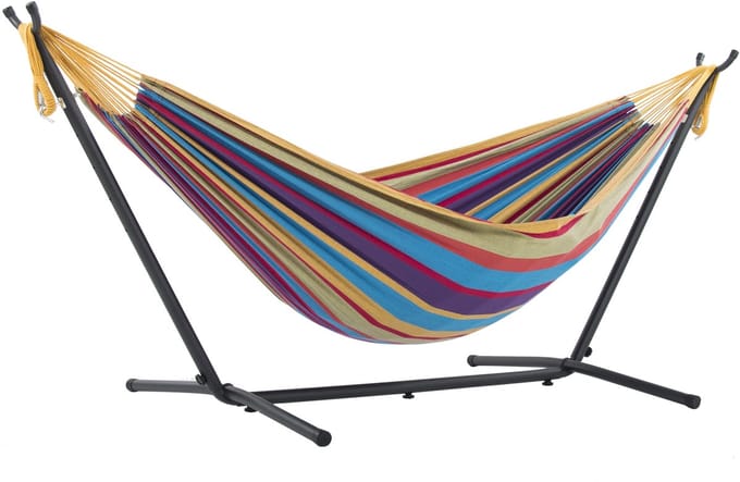 Vivere Dubbele Hangmat met Standaard - Tropical