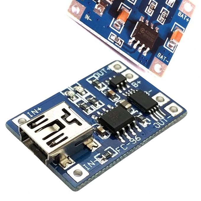 Rosfix Oplaadmodule TP4056 - Li-Ion Acculader Mini USB 5V 1A - 4,2V 4,5–5,5V in