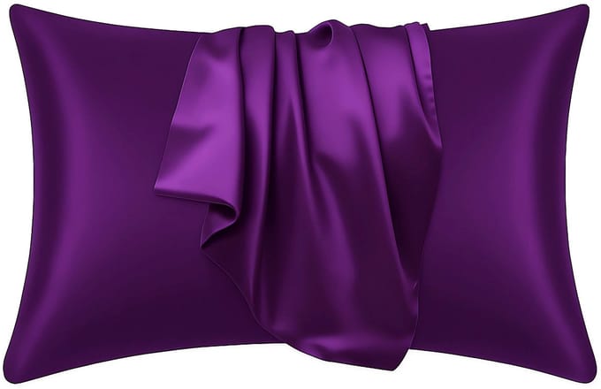 Satijnen kussensloop Paars 60 x 70 cm hoofdkussen formaat - AfricanFabs® Satin pillow case / Zijde zachte kussensloop van satijn (1 stuks)