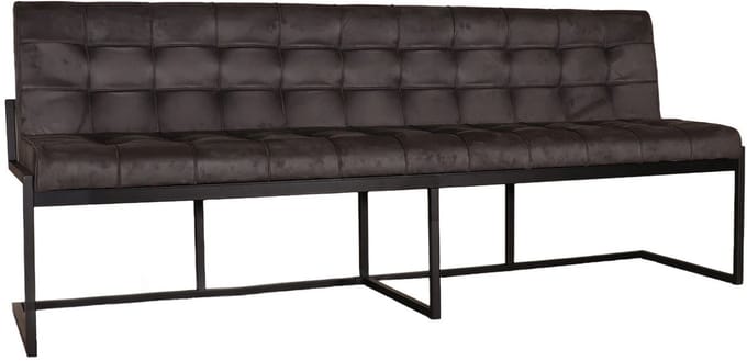 Eetkamerbank 220cm Vito zwart microvezel eetbank
