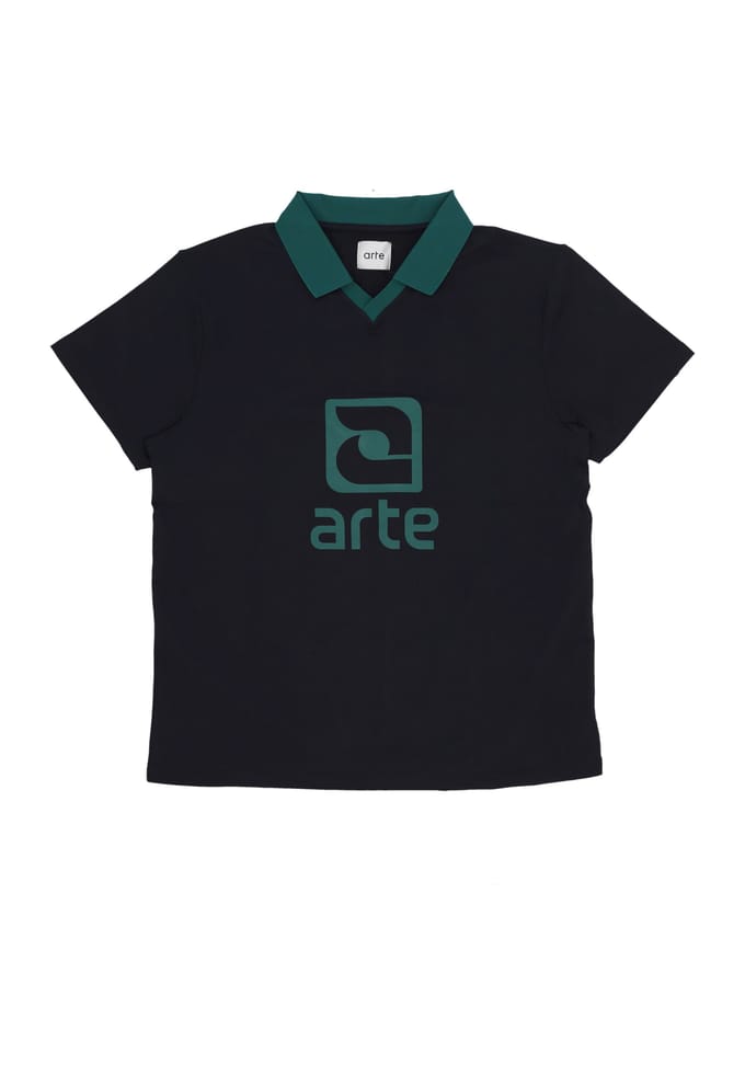 Polo Sleeve Corta Man Logo Collar Tee zwart/groen