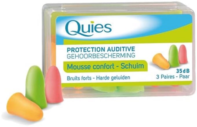 Quies Rubber Foam Ear Plugs - 3 paar - Kleur: bijpassende kleuren
