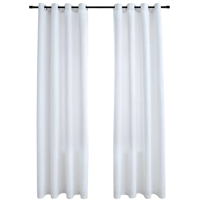 vidaXL - Gordijnen - verduisterend - met - ringen - 2 - st - 140x245 - cm - gebroken - wit