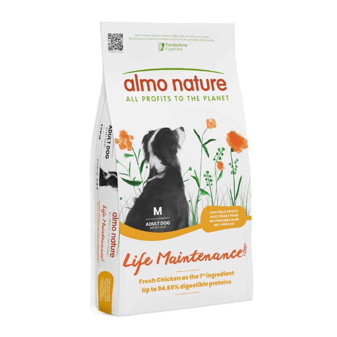 Almo Nature Hond Holistic Droogvoer voor Middelgrote tot Grote Hondenrassen - Maintenance - Rundvlees, Kip, Lam of Zalm in 400gr, 2kg of 12kg - Smaak: Kip, Gewicht: 12kg - Medium