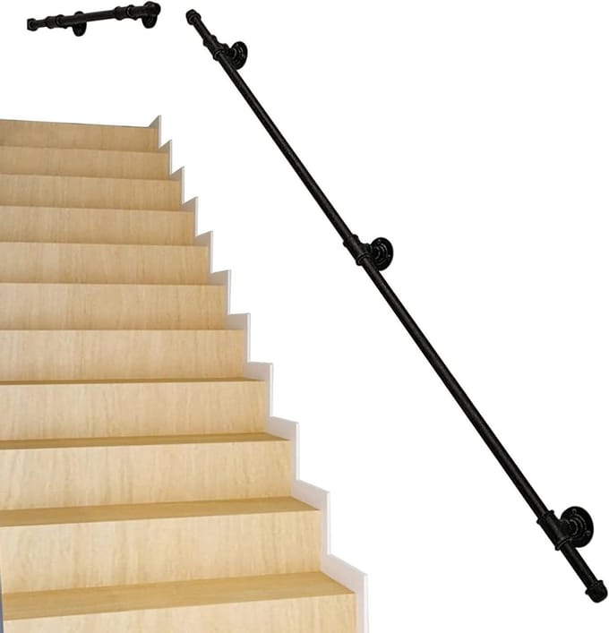 Trapleuning Set - Handgreep - Veilig Traplopen - Stevig & Glad - Tot 4 Meter - Zwart