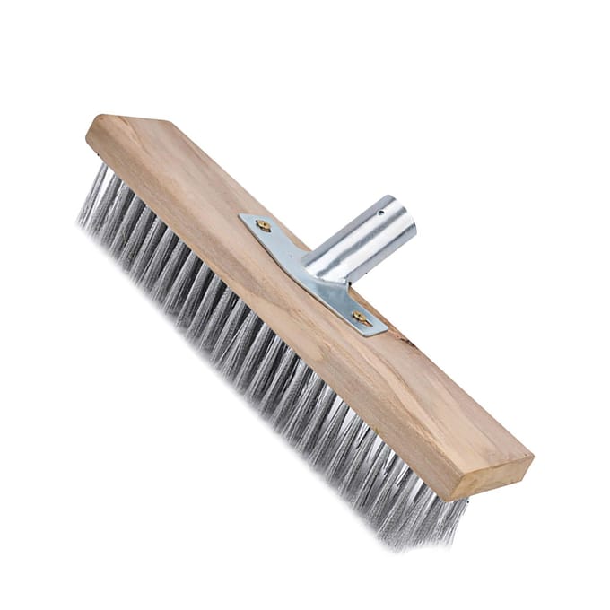 Brosse à Surface Rugueuse 30CM Polyvalente Acier Inoxydable Fiable Robuste Brosse Lave-Pont pour Garages beige