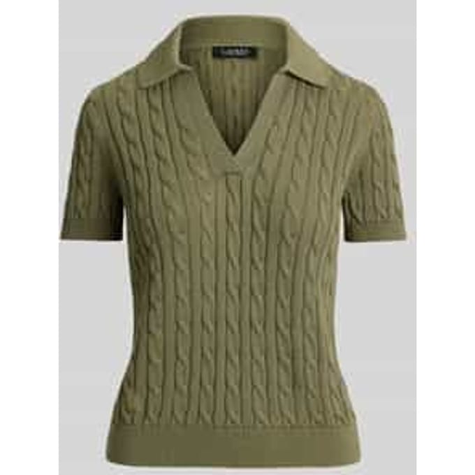 regular fit poloshirt van geweven katoenmix