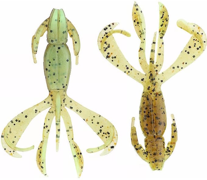 Keitech Crazy Flapper 2.4 (6 cm) Softbait - 8 stuks Green Pumpkin Chartreuse 401T