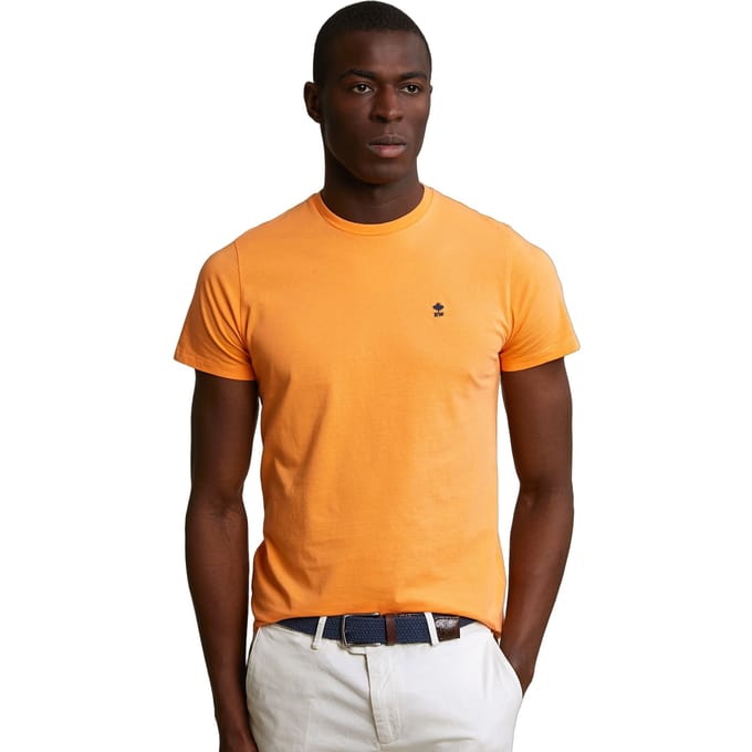River Woods Custom Fit Basic Pima Cotton Crew Neck T-shirt Peach Taglia: S | Magliette basic Outlet | Uomo | Arancia
