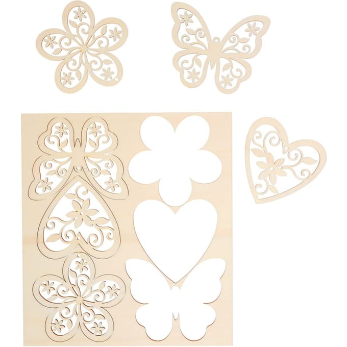 VBS Decoratieve hanger "Bloemen, harten en vlinders"