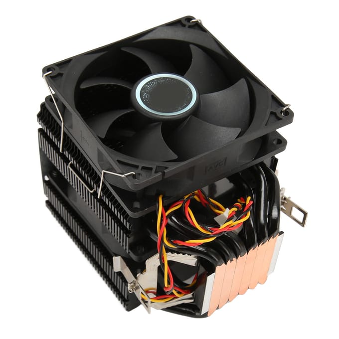 CPU-koelventilator 6 Heatpipes Stil 3-pins PC CPU-koeler met Beugel voor Intel 775 1150 1151 1155 black