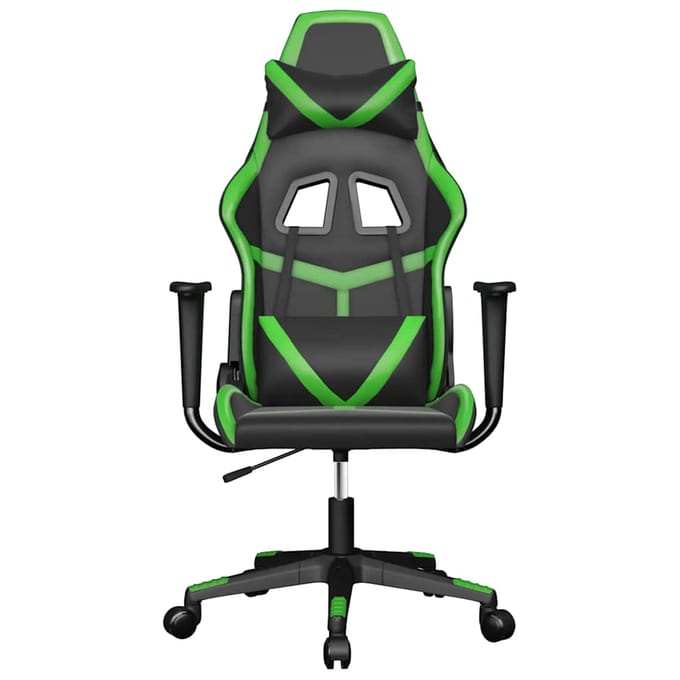 vidaXL - Massage - gamestoel - kunstleer - zwart - en - groen