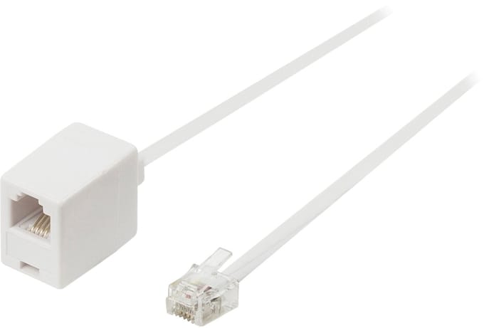 RJ11 - RJ11 telefoon verlengkabel / wit - 10 meter