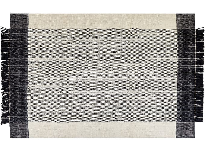 KETENLI - Modern vloerkleed - Gebroken wit - 140 x 200 cm - Wol