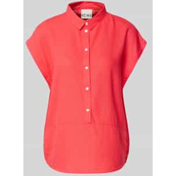 Regular fit blouse van een mix van linnen en viscose met knoopsluiting