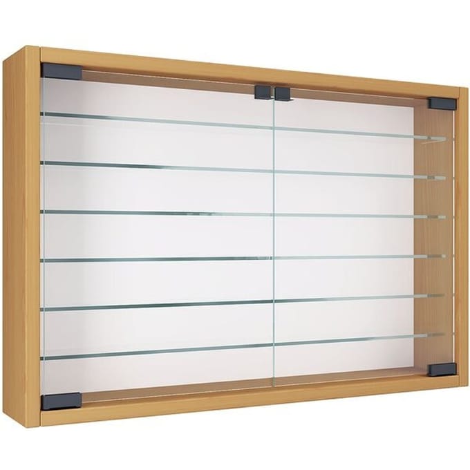 Houten glazen wandvitrine Wandvitrine Verzamelvitrine Mandosa XL
