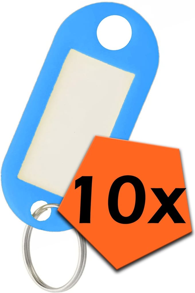 Sleutelhanger Bagagelabel Gekleurde Sleutellabels Sleutelhangers Naamlabel Blauw - 10x