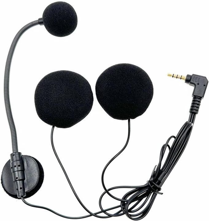 Helm Communicatie Headset - Motorfiets Intercom - Motorrijden Communicatie - Ruisonderdrukkende Microfoon - 6 x 6 x 2 cm - Zwart