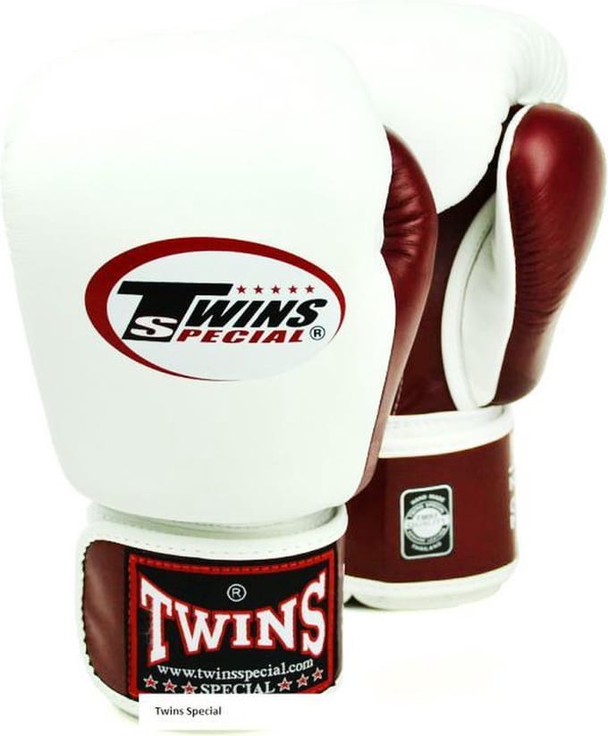 Twins Special - Bokshandschoenen - BGVL 3 - Wit/Bordeaux Rood - 12 oz