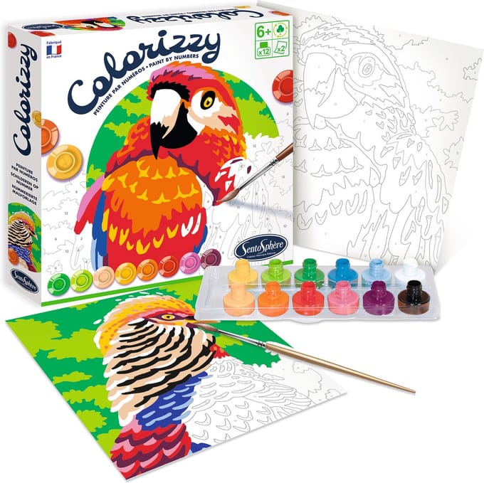 Sentosphère schilderen op nummer vogels - creatieve set voor kinderen.