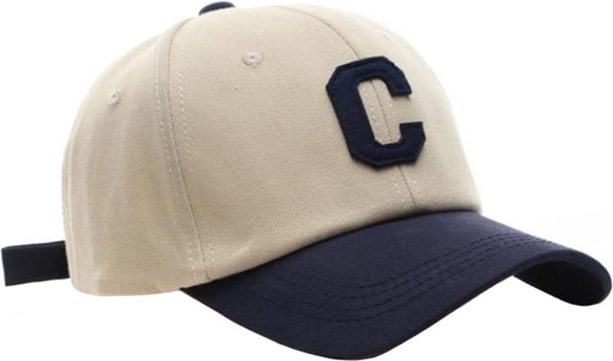 Strapback Pet Letter C - Beige & Blauw