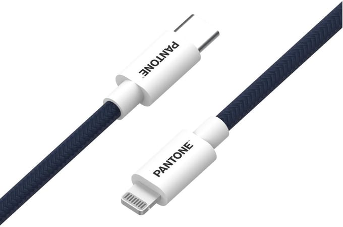 Pantone PT-CTL002-5N Lightning-kabel 1,5 m Blauw, Wit