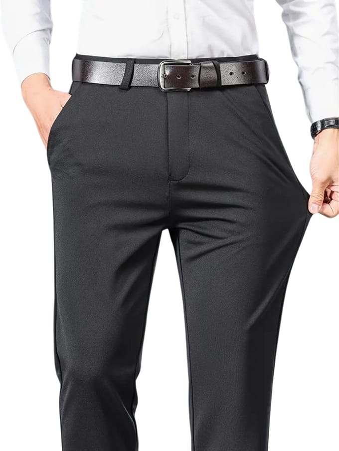 Bovista Pantalon Heren - Chino - Golfbroek - Nette Broek - Elastische Tailleband - Volwassenen - Zwart - L