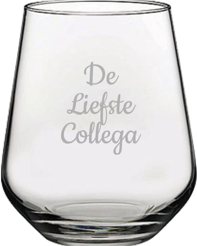 Gegraveerde Drinkglas 42,5cl De Liefste Collega