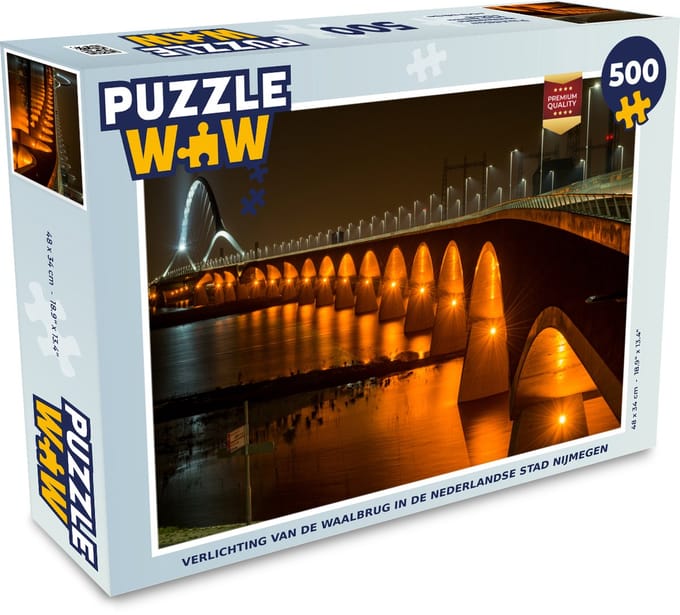 Puzzel Licht - Brug - Nijmegen - Legpuzzel - Puzzel 500 stukjes