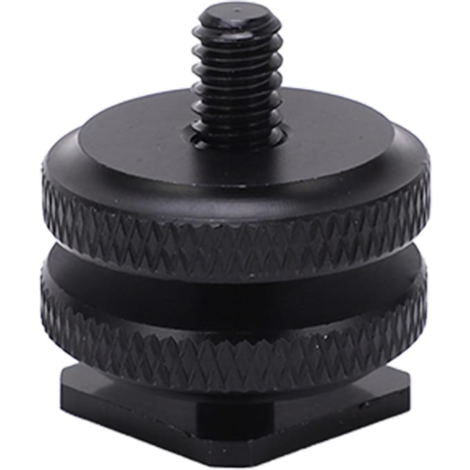Adaptateur de fixation pour sabot de flash à double écrou 1/4  pour appareil photo gray