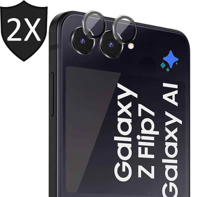 Camera Screenprotector geschikt voor Samsung Galaxy Z Flip 7 - 2x Volledig Dekkend Glas Screen Protector