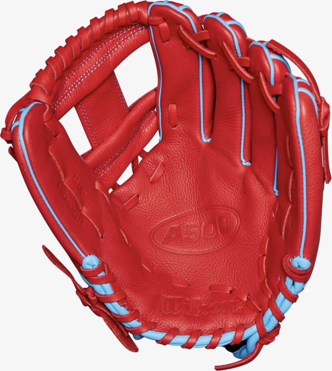 Wilson - MLB - Honkbalhandschoen - A500 - Jeugd - Rood - 11,5 inch