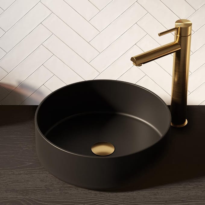 Brauer Circle Waskom - Rond - 36 cm - Keramiek - Mat - Zwart