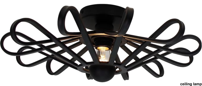 Chericoni Arco Plafondlamp - Ø45 cm - 1-lichts - Zwart - Wandlamp