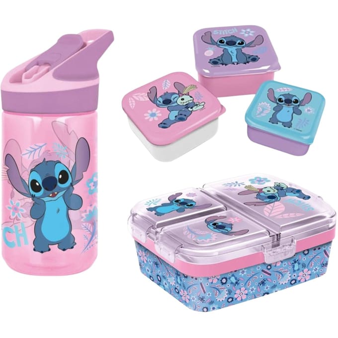 Lilo & Stitch lunchset; lunchbox, snackbox en drinkfles
