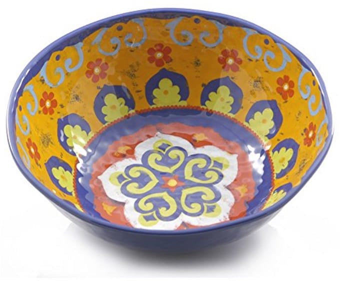 Saladekom 36 cm van 100% Melamine - Multi-kleurige Design