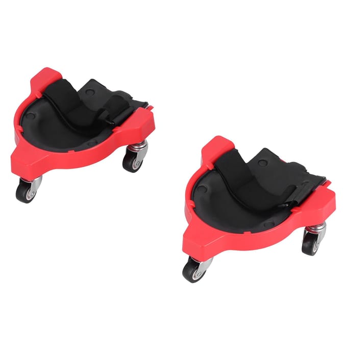 2 stuks Rollende Kniebeschermer ABS Multifunctionele Kniebeschermer met Universeel Wiel voor Vloer rood