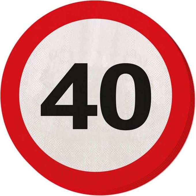 Folat - Servetten - Verkeersbord 40 (20 stuks)