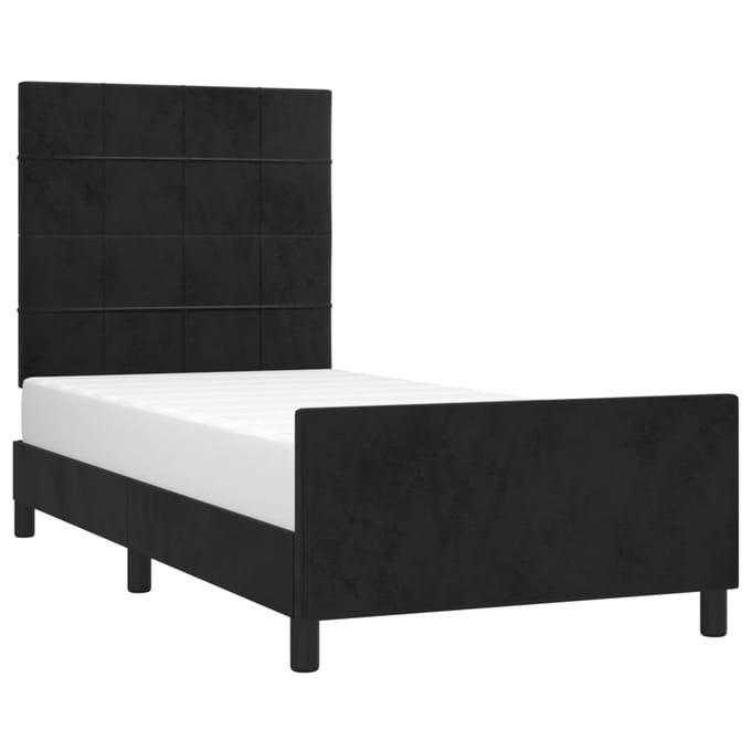 vidaXL - Bedframe - zonder - matras - 100x200 - cm - fluweel - zwart