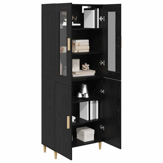 vidaXL - Highboard - Zwart - Eiken - 69,5 - x - 34 - x - 180 - cm