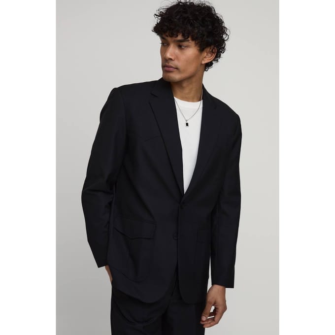Rechte Pasvorm Western Detail Blazer | Black | Size 38