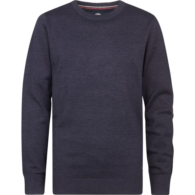 Petrol Industries - Jongens Gebreide Basic Trui Absaroka - Blauw - Maat 128